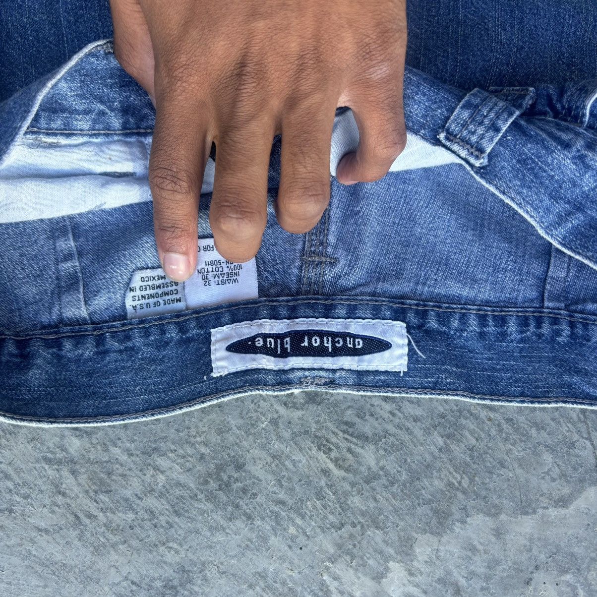 Anchor Blue × Vintage Vintage Baggy Anchor Blue Cargo Jeans Size US 32 / EU 48 - 4 Thumbnail