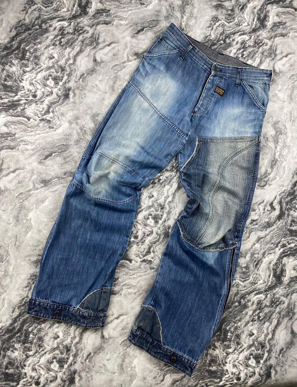 G-Star Vintage G Star Raw Denim Pants Double Knee Patchwork Japan Size US 36 / EU 52 - 2 Thumbnail