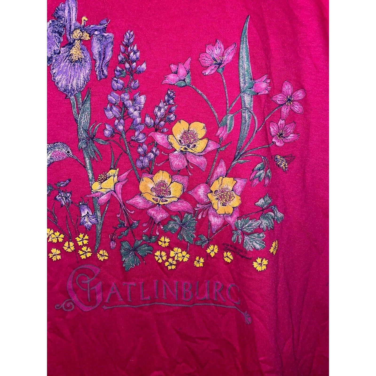 Jerzees Vintage Gatlinburg Shirt Flowers Pink 1994 Tee 90s VTG L Size US L / EU 52-54 / 3 - 5 Thumbnail