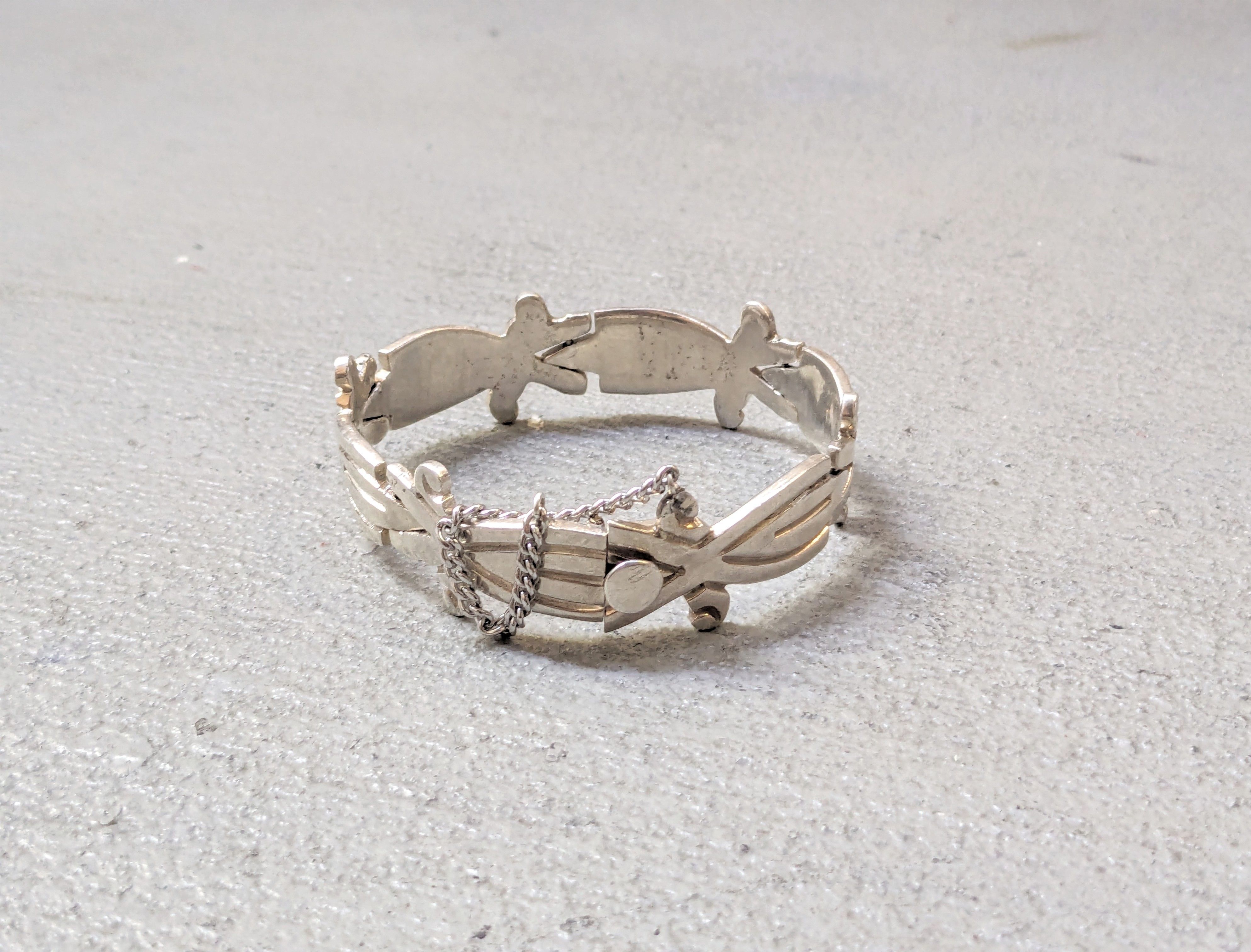 Jewelry Vintage Sterling Silver Bracelet 7.5" Chunky Thick Taxco Size ONE SIZE - 1 Thumbnail