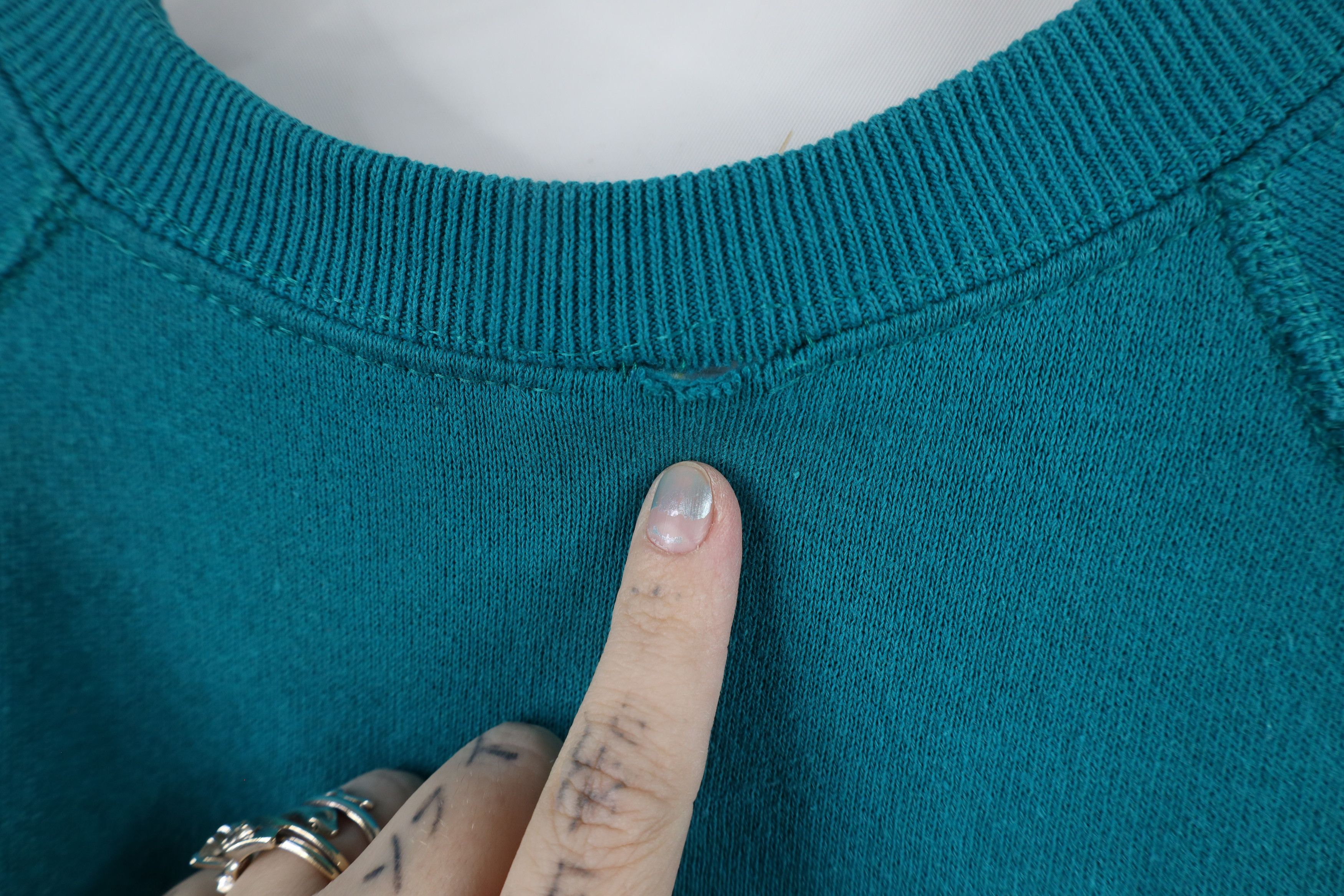 Vintage Vintage 80s 90s Streetwear Raglan Sweatshirt Teal USAVi Size US XL / EU 56 / 4 - 6 Thumbnail