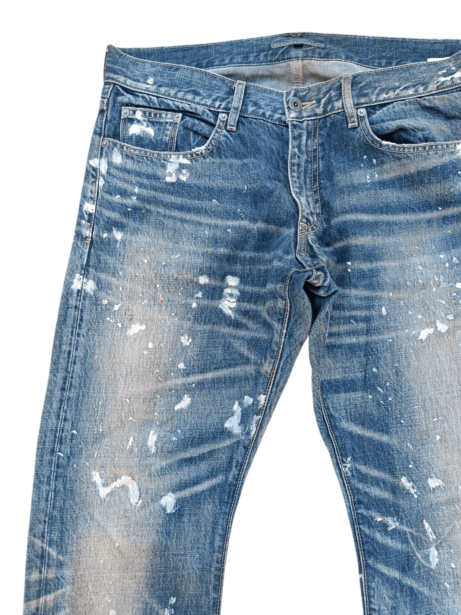 Japanese Brand × Tornado Mart RARE Japanese Brand Paint Splash Whiskers Faded Denim Jeans Size US 34 / EU 50 - 5 Thumbnail