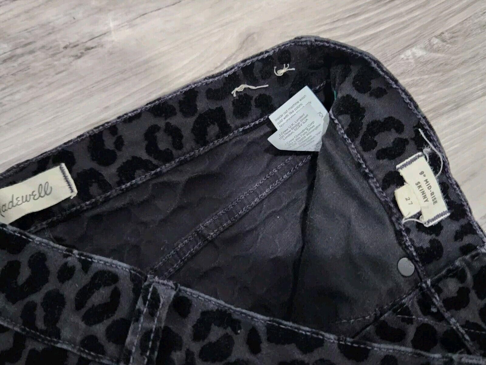 Madewell Madewell Midrise Skinny Leopard Pants Size 27 Black skinny Size 27" / US 4 / IT 40 - 3 Thumbnail