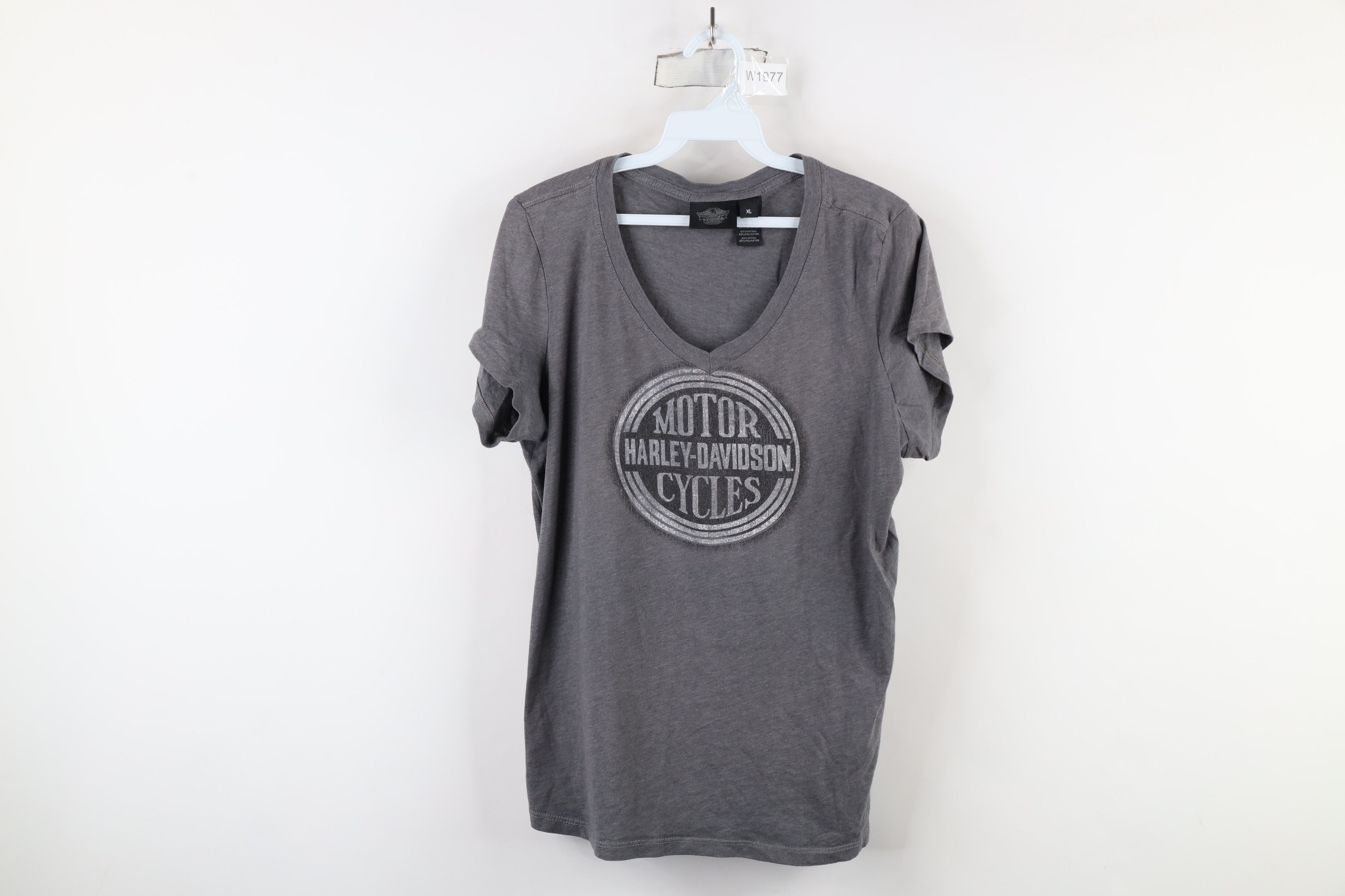 Harley Davidson × Vintage Vintage Y2K Harley Davidson Big Logo V-Neck T-Shirt Size XL / US 12-14 / IT 48-50 - 1 Thumbnail