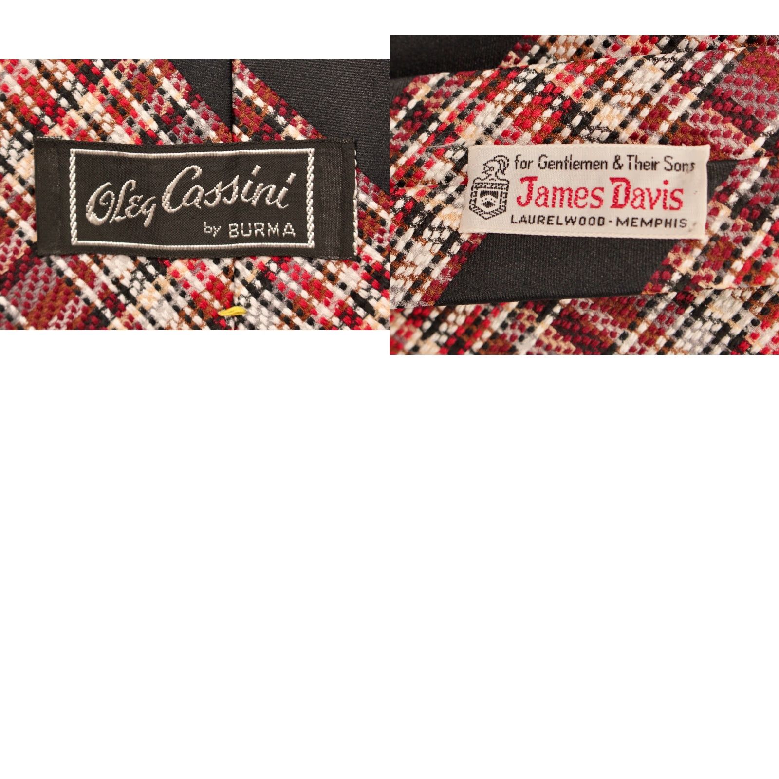 Vintage VTG James Davis NOS 1970s Red & Black Plaid Wide Necktie 70s Tie Men’s Polyester Neck Tie Size ONE SIZE - 8 Thumbnail