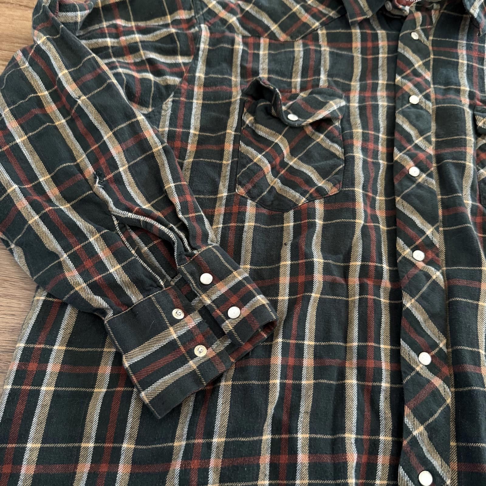Wrangler Vintage Wrangler Western Flannel Snap Shirt 90s Y2K Cowboy Size US XXL / EU 58 / 5 - 2 Thumbnail