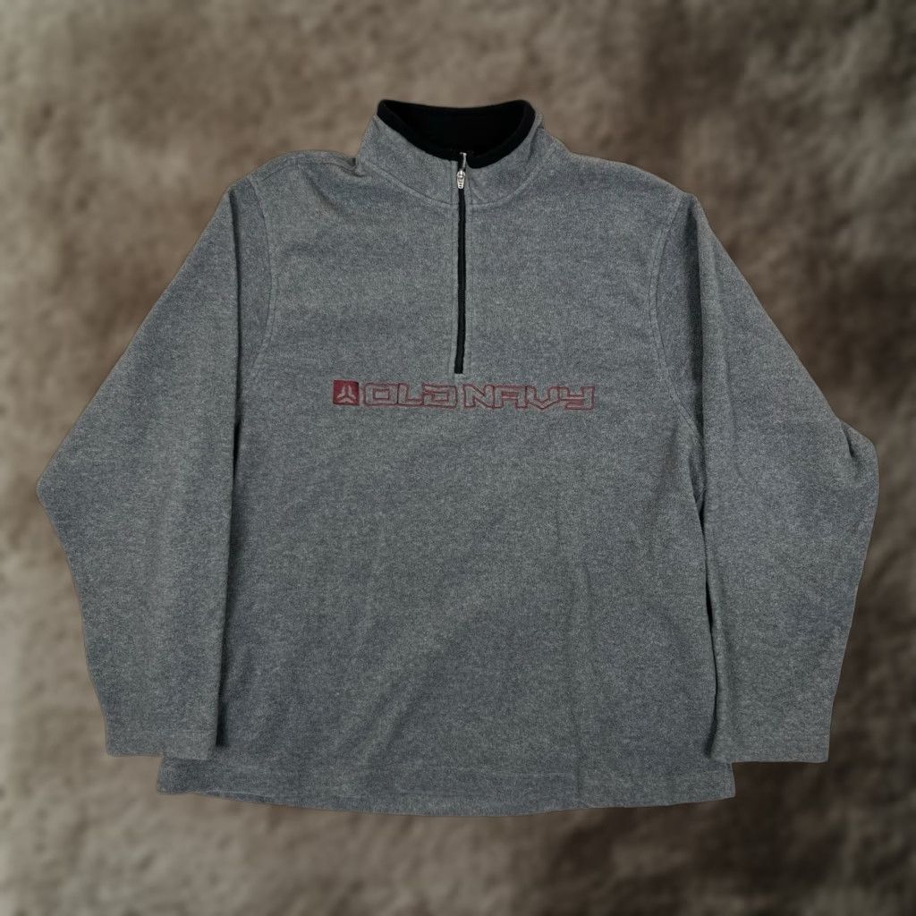Old Navy VINTAGE Old Navy Sweatshirt 1/4 Zip Fleece Gray 2XL Mens Pullover 90s Y2K Classic Outdoor Walking Size US XXL / EU 58 / 5 - 1 Thumbnail