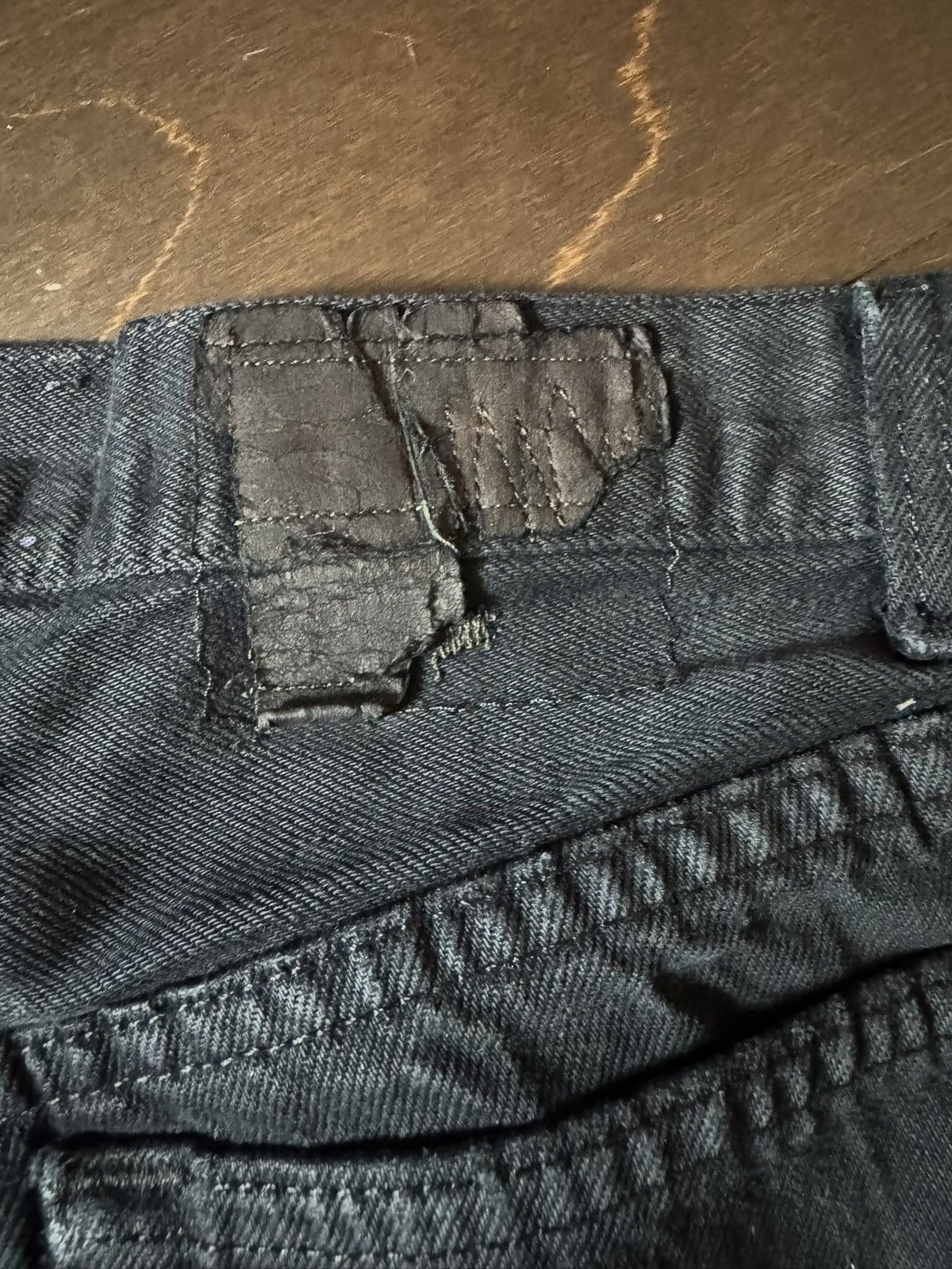 Levi's Levis 501 black overdye reapired denim Size US 30 / EU 46 - 5 Thumbnail