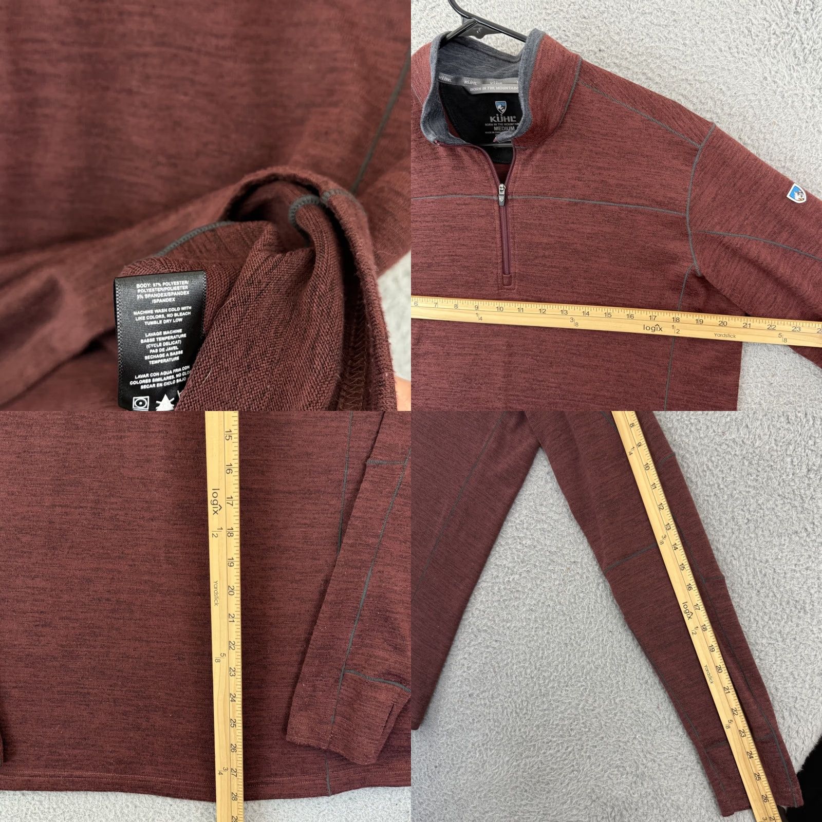 Vintage Kuhl Mens Medium Red Quarter Zip Pullover Wool Polyester Fleece Knit Outdoor Hiking Sweater Long Sleeve Mock Neck Casual Winter Spring Regular Size US M / EU 48-50 / 2 - 8 Thumbnail