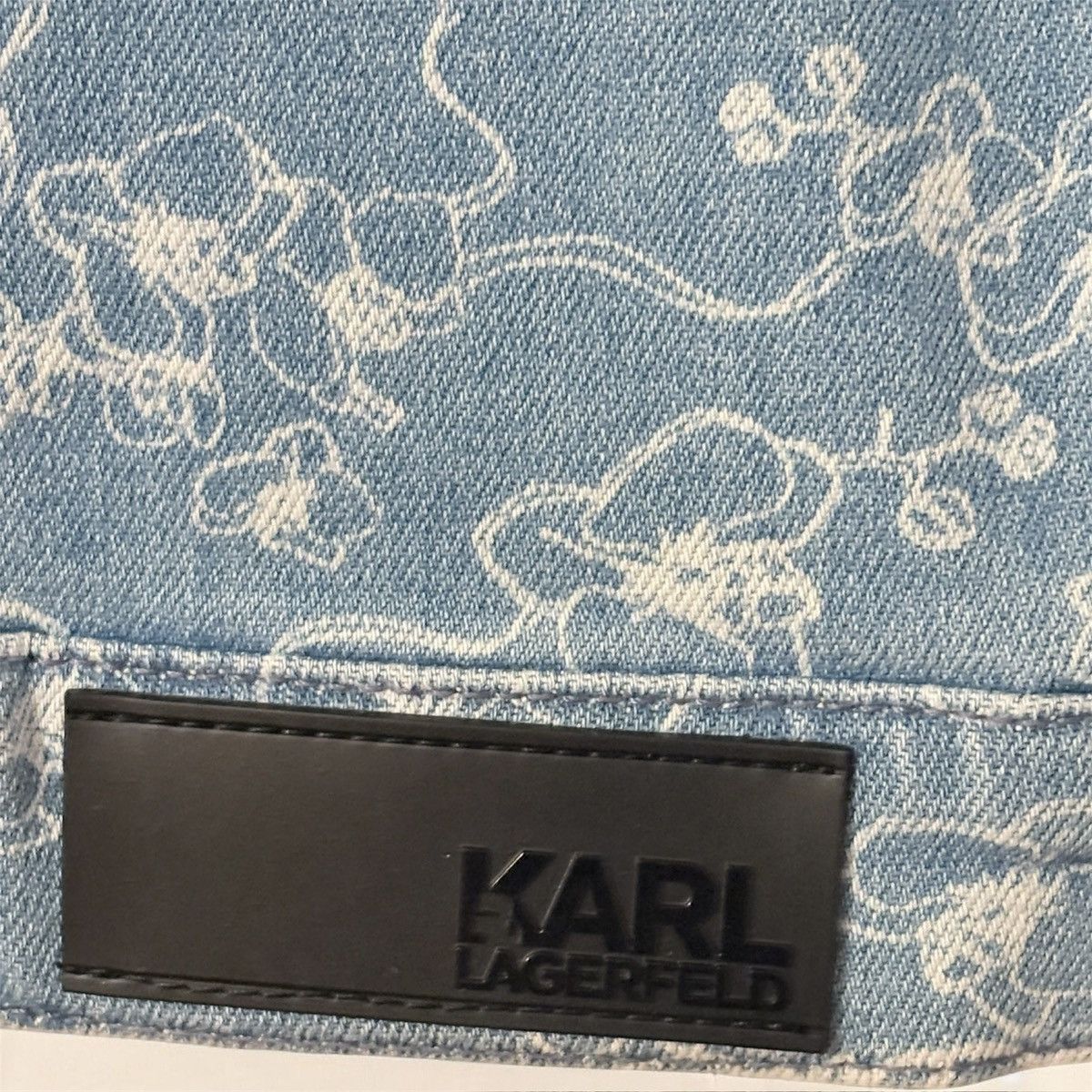 Karl Lagerfeld Karl Lagerfeld Light Blue Floral-Print Denim Jacket Size S / US 4 / IT 40 - 8 Thumbnail