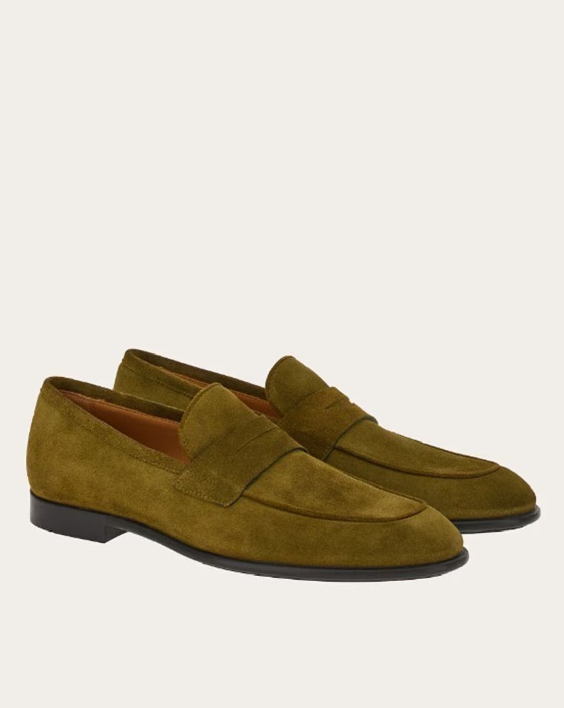 Salvatore Ferragamo o1s1rm1224 Funes Loafers in Olive Green Size US 11 / EU 44 - 2 Thumbnail