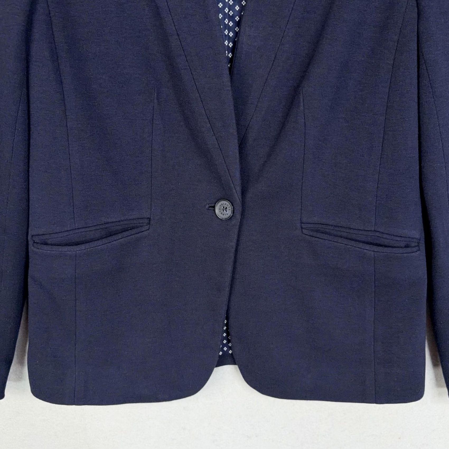 Talbots Talbots Blazer Navy Aberdeen One Button Knit Lined Career Jacket Womens 2 Blue Stretch Dressy Workwear Mens? Size XS / US 0-2 / IT 36-38 - 3 Thumbnail