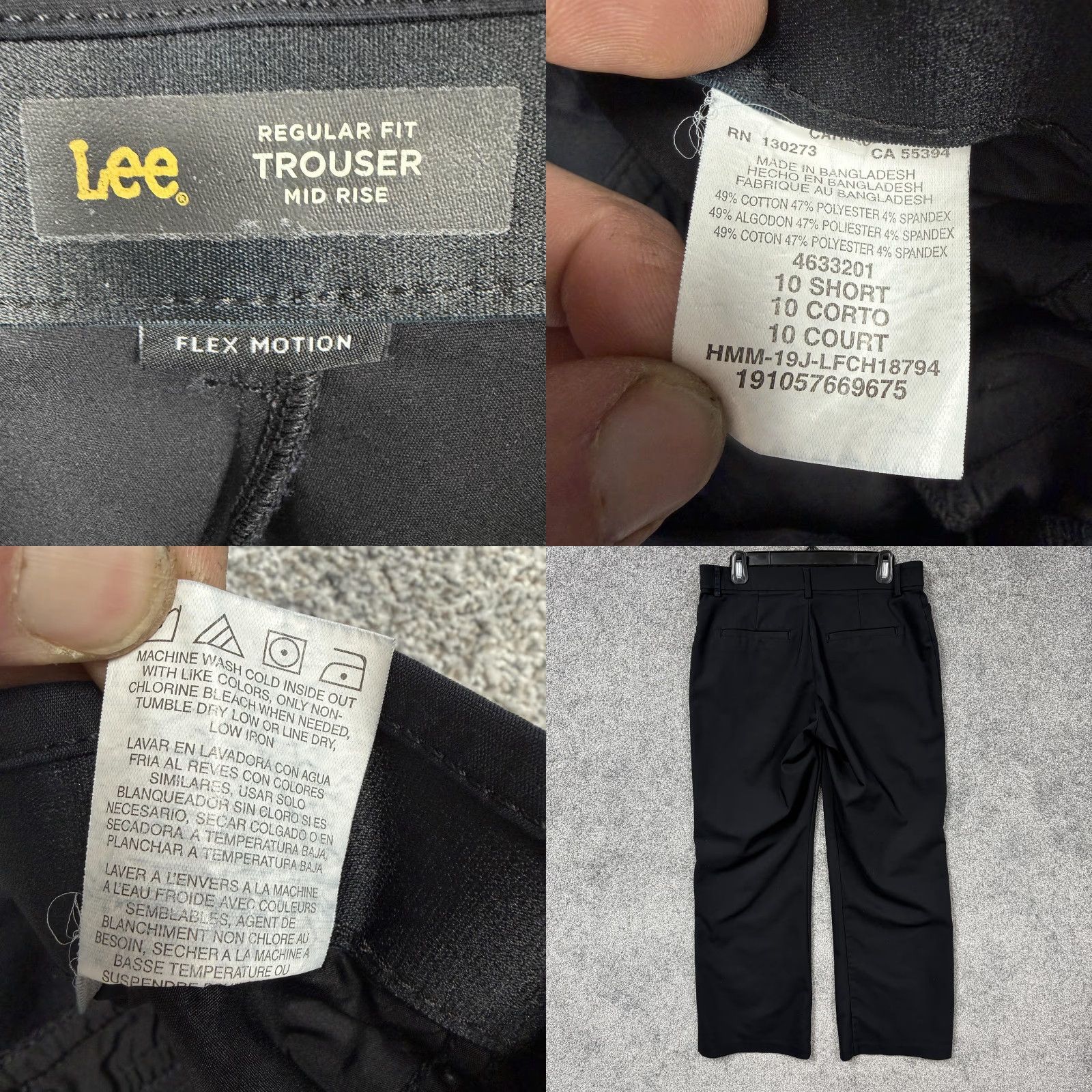 Lee Lee Flex Motion Trouser Pants Womens 10 Short Lot 2 Black Brown Corporate Core Size 32" / US 10 / IT 46 - 8 Thumbnail