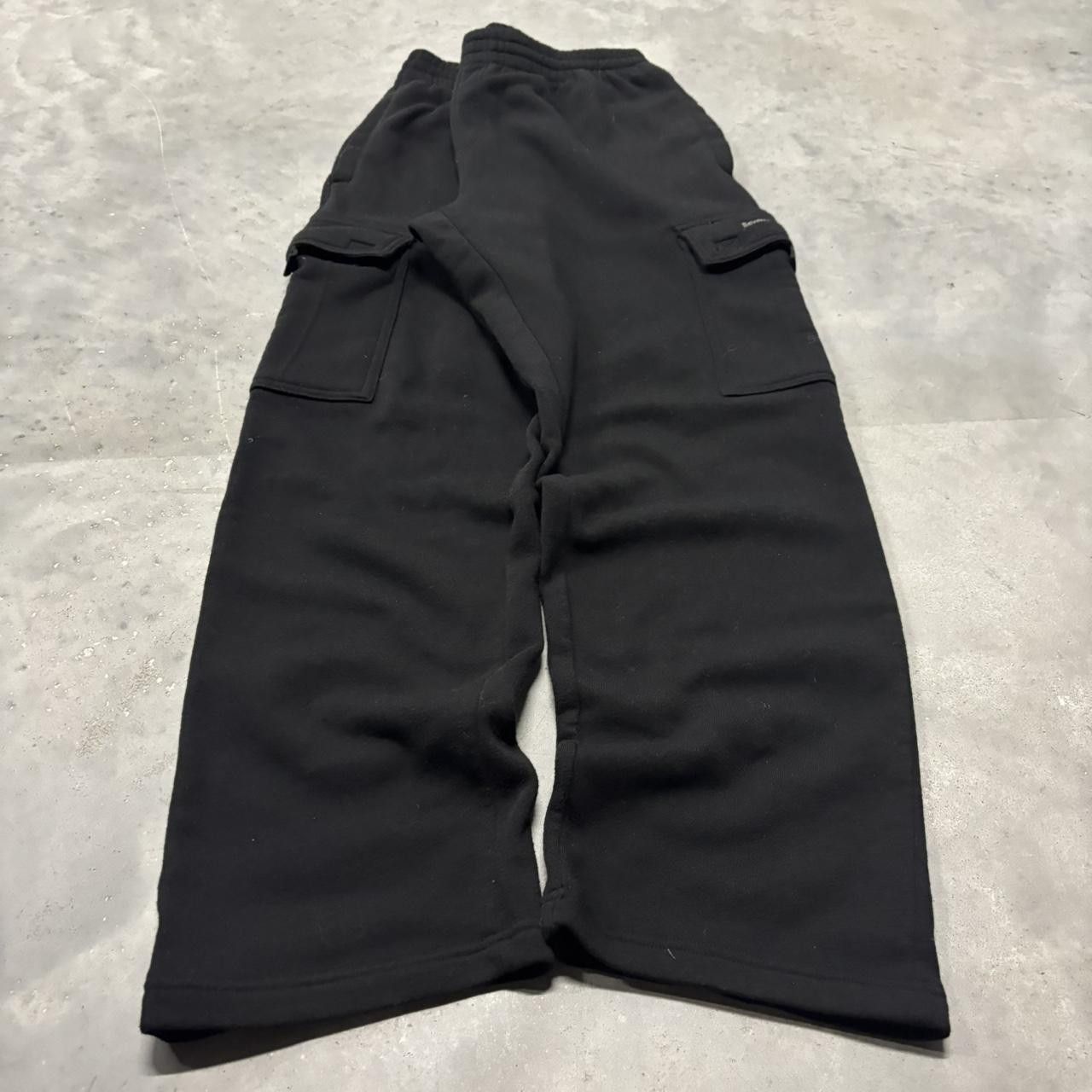 Japanese Brand × Vintage Crazy Vintage Y2K/2000s Baggy Black Streetwear Essential Cargo Sweatpants! Size US 32 / EU 48 - 3 Thumbnail