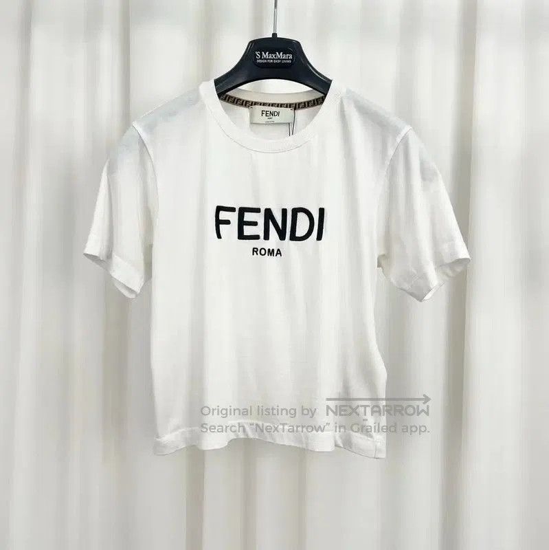 Fendi Fendi Summer White Cotton Logo Tee . Size XXS / US 00 / IT 34 - 1 Thumbnail