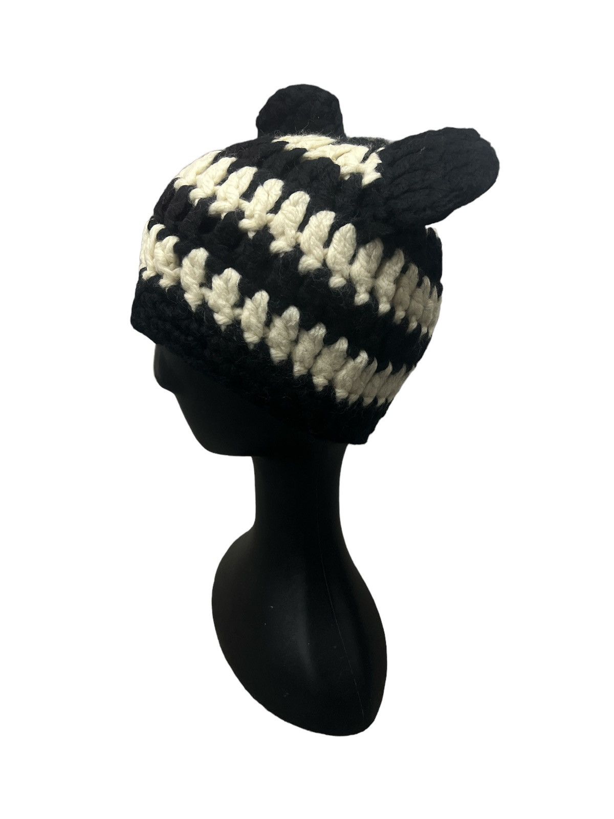 Vintage EAGLE HORN GRUNGE STRIPE BEANIE HAT Size ONE SIZE - 2 Thumbnail