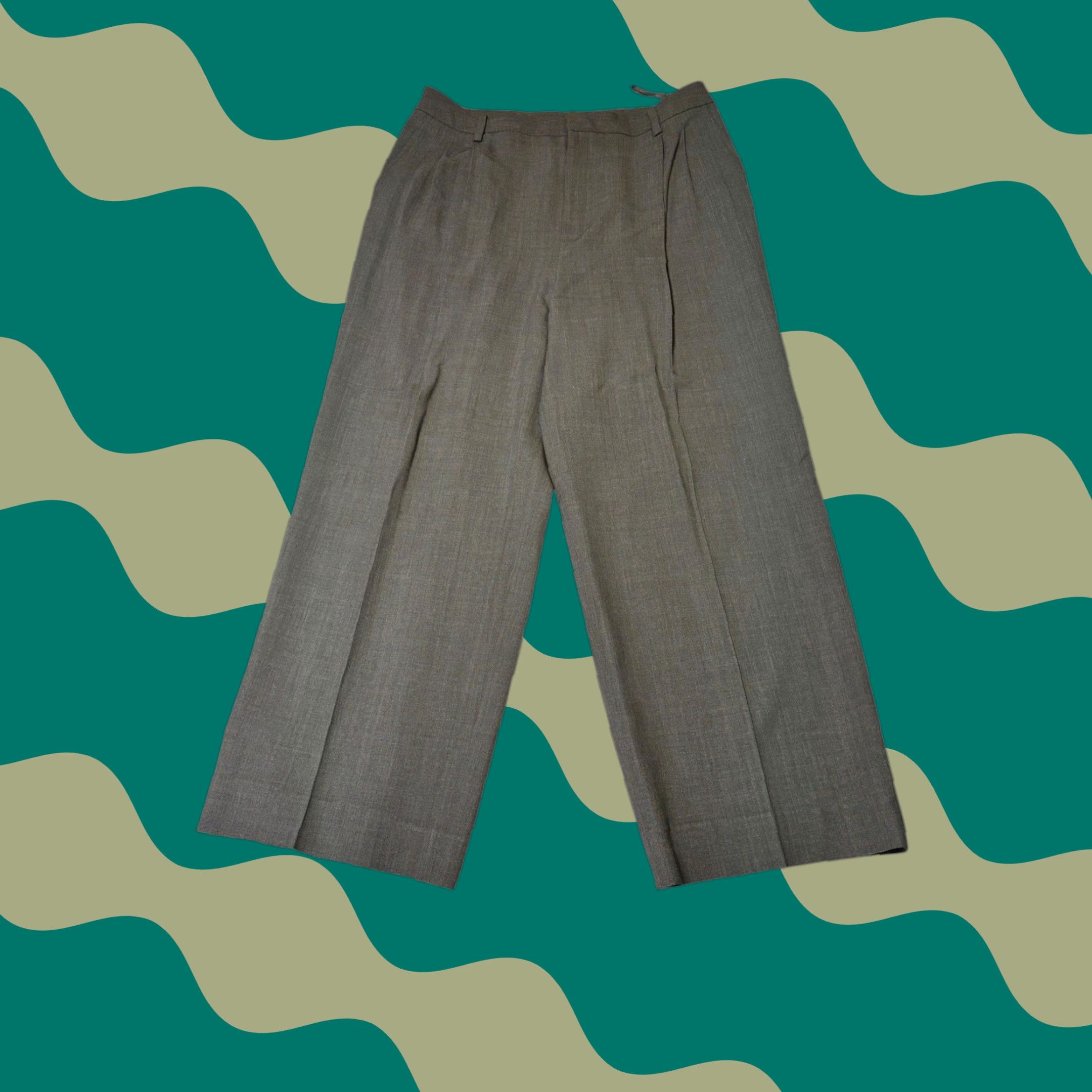 Ellen Tracy Linda Allard Ellen Tracy Grey Wool Blend Pleated Wide-Leg Pants Adult Regular Size 12 W32 L26 Womens High Rise 90s Dress Pants Gray Solid"} Size 24" / US 00 / IT 34 - 1 Thumbnail