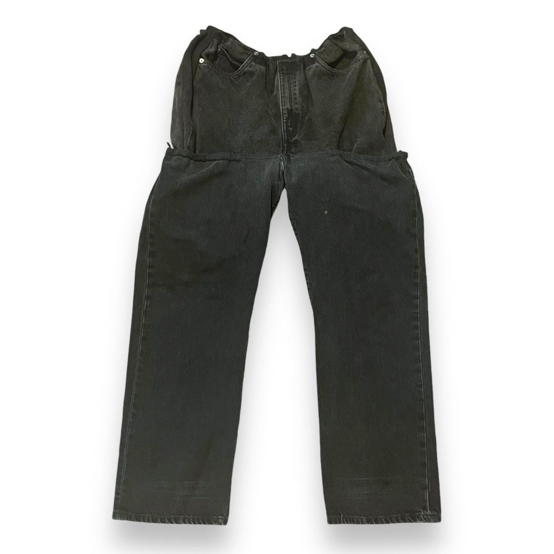 Pre-owned Kanye West X Los Angeles Apparel Yeezy Season 9 Hybrid Cargo Denim Pants Runway Sample In Black