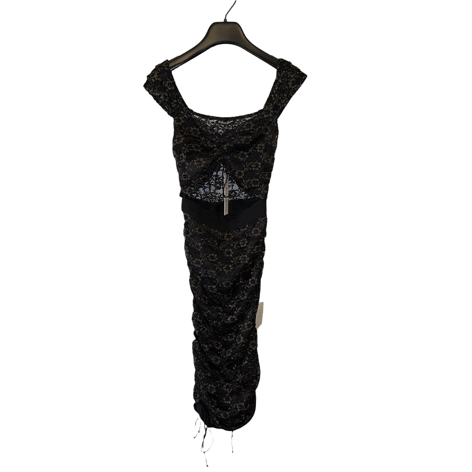 For Love & Lemons For Love & Lemons Joanna Mini Dress Black Gold Lace Small Size S / US 4 / IT 40 - 3 Thumbnail