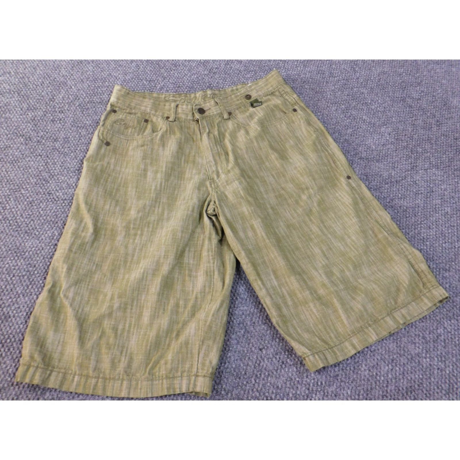 Enyce Enyce Denim Shorts 34 Green Vintage Retro Hip-Hop Men Regular 34 Cotton Zip Flat Front Logo" Size US 34 / EU 50 - 3 Thumbnail