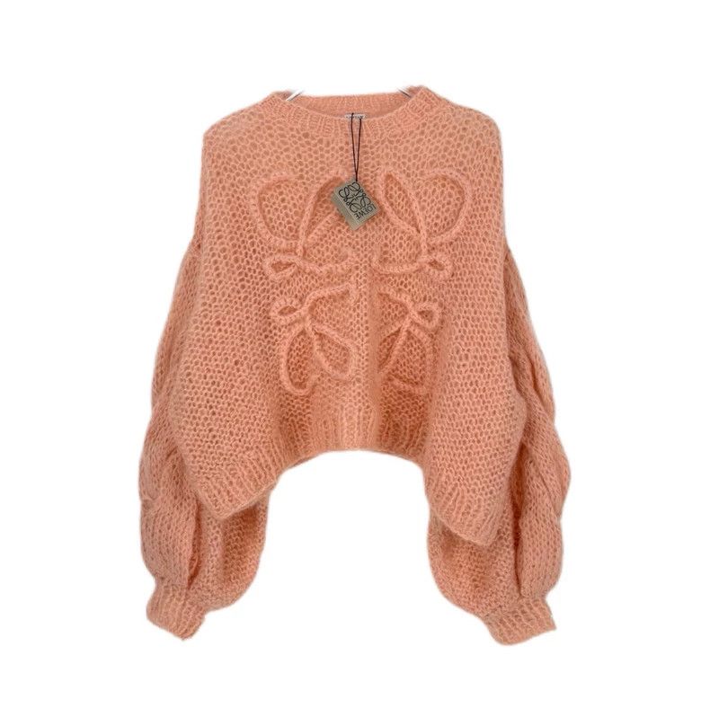 Loewe Loewe Pink Openwork Logo Mohair Sweater Size US S / EU 44-46 / 1 - 1 Thumbnail