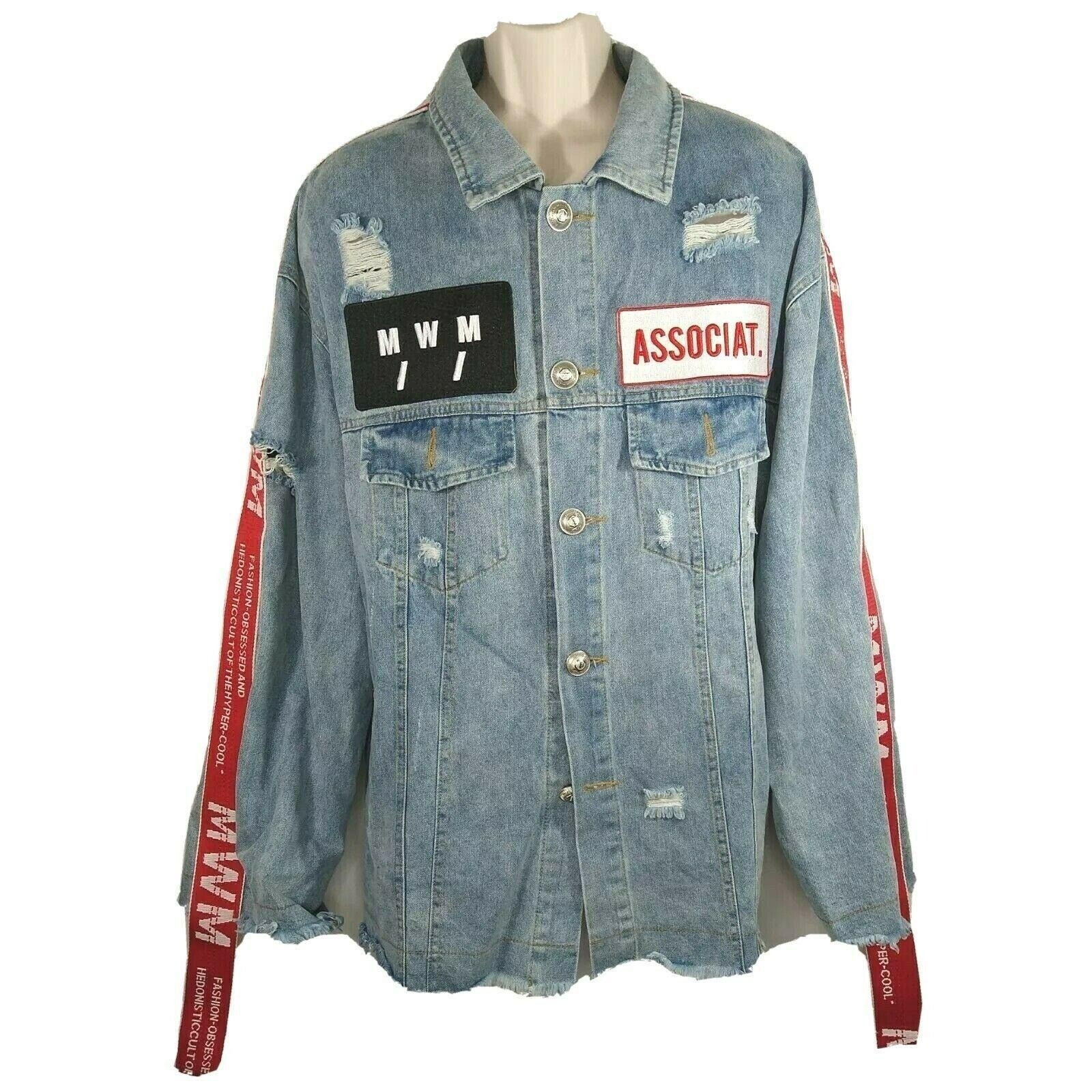 Other Mod Wave Movement Denim Jean Jacket Button Up Men Size XL Size US XL / EU 56 / 4 - 1 Thumbnail
