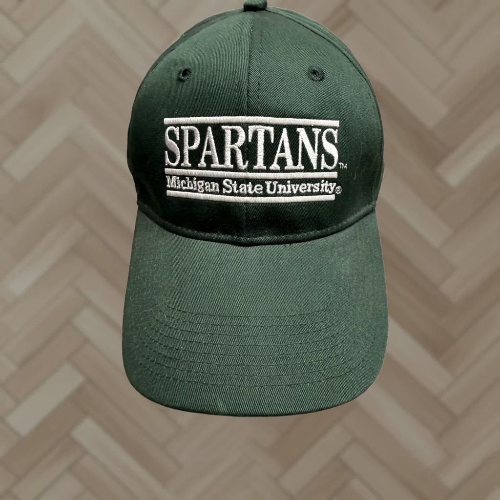 Vintage VINTAGE Michigan State Spartans Hat Snapback 3 Split Bar Embroidered MSU College Men One Size Green Baseball Cap Retro The Game Mens Size ONE SIZE - 1 Thumbnail