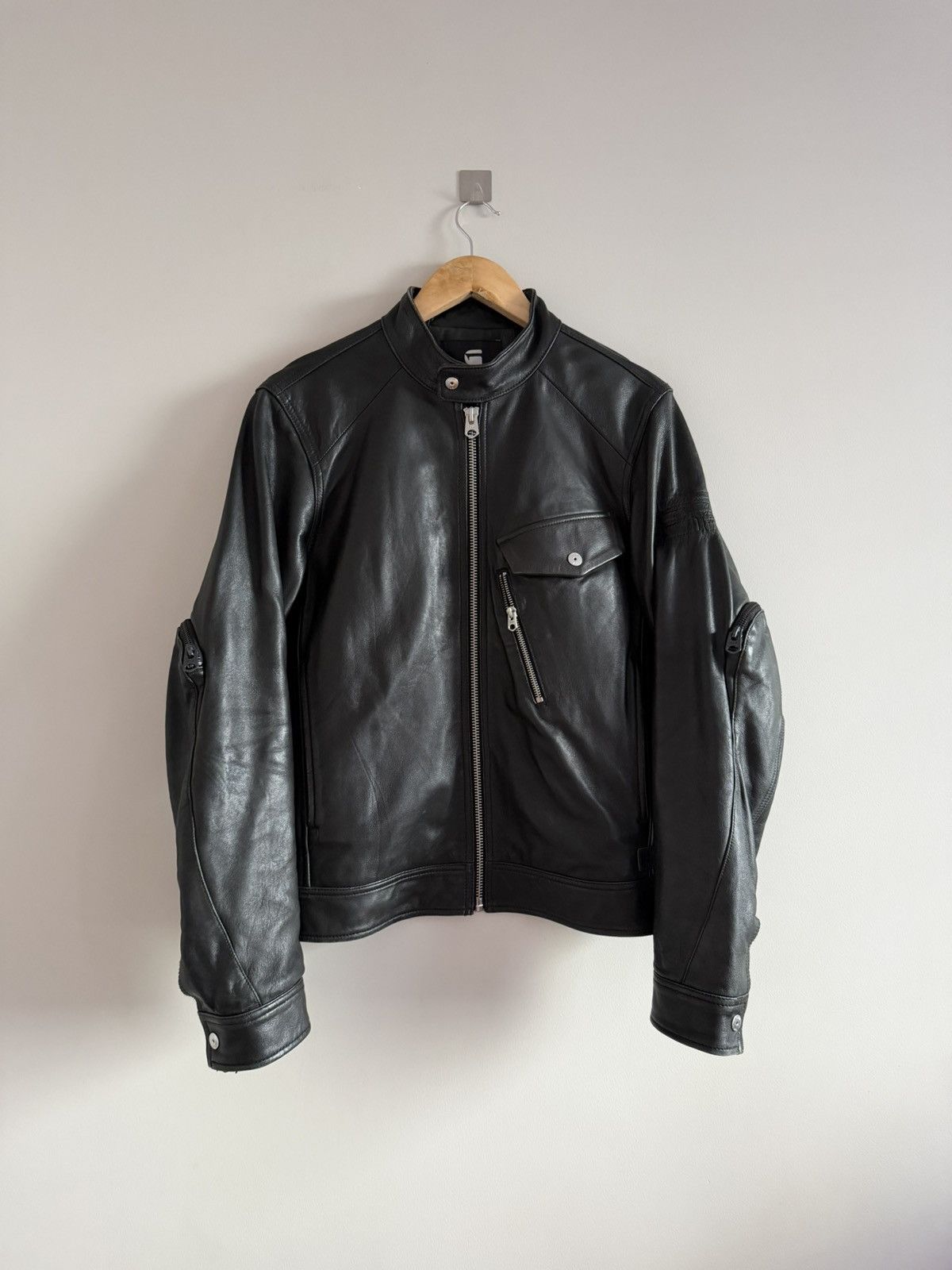 G-Star G-Star RAW Black Leather Moto Jacket Size US M / EU 48-50 / 2 - 1 Thumbnail