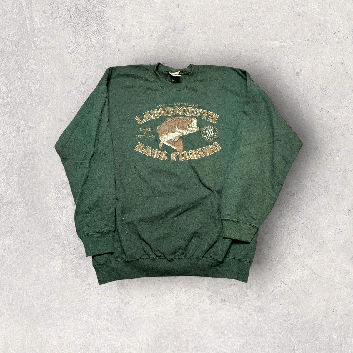 Gildan × Vintage Vintage Largemouth Bass Fishing sweatshirt Size US XL / EU 56 / 4 - 1 Thumbnail