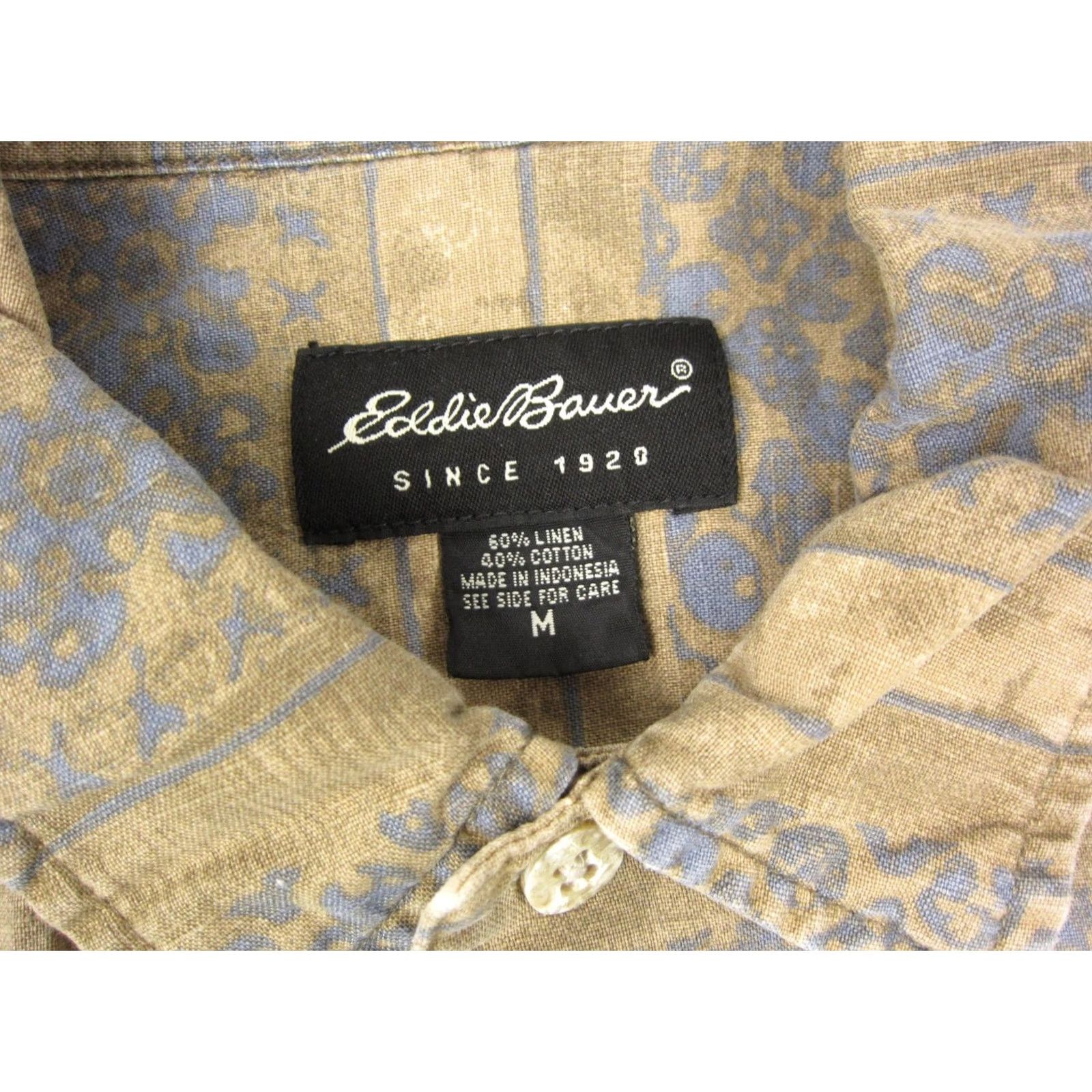 Eddie Bauer VINTAGE Eddie Bauer Shirt Adult Medium Brown Southwestern Aztec Linen Cotton Men Size US M / EU 48-50 / 2 - 5 Thumbnail