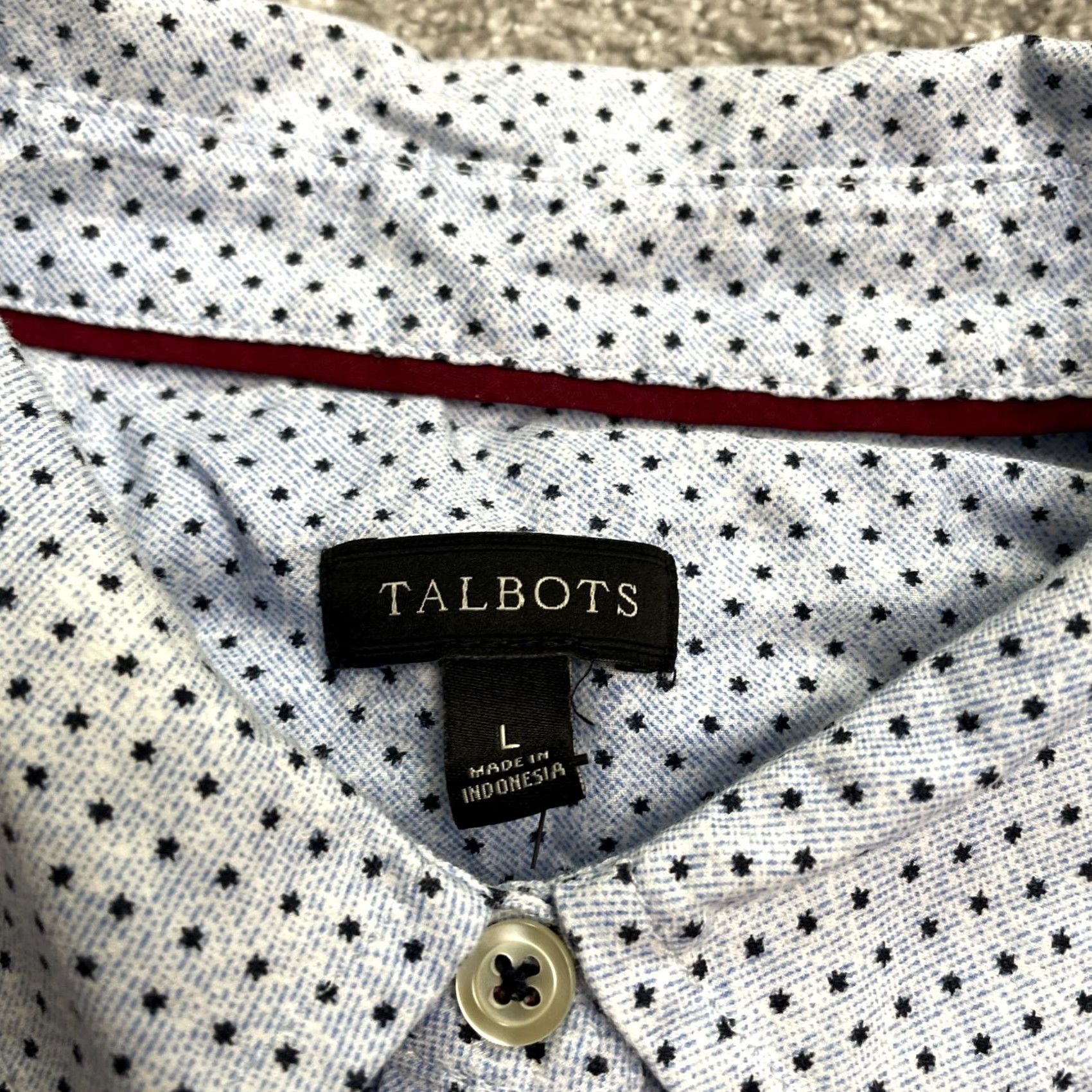 Talbots Talbots Button-Up Shirt Womens Large Blue Polka Long Sleeve Cotton Casual Top Size L / US 10 / IT 46 - 5 Thumbnail
