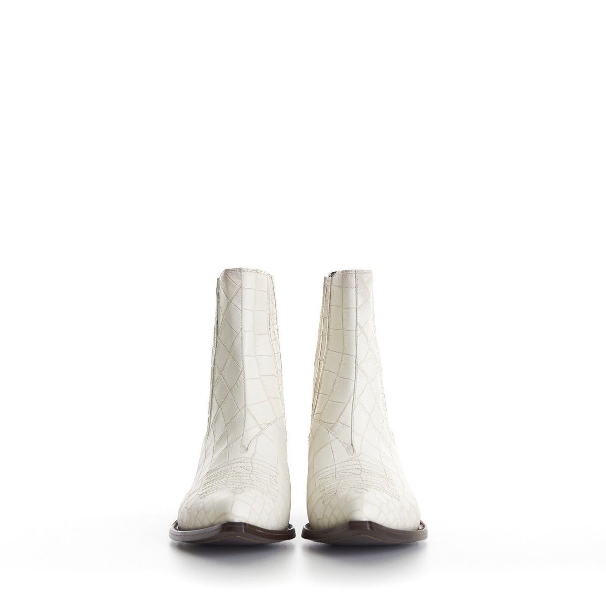 Celine Leon Chelsea Boots Crocodile Stamped in Calfskin Size US 8 / EU 41 - 5 Thumbnail