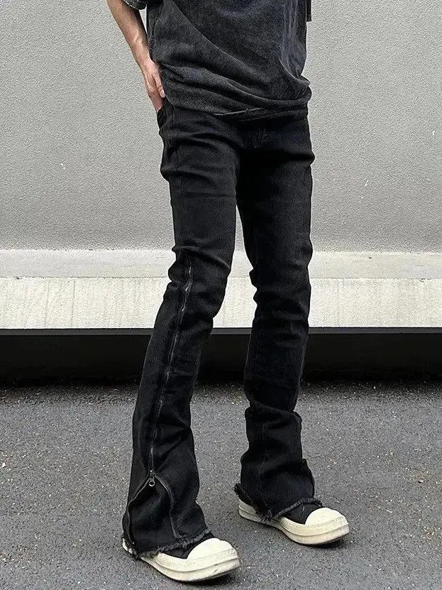 Japanese Brand High street retro vintage side zip flare jeans trousers Size US 32 / EU 48 - 1 Thumbnail