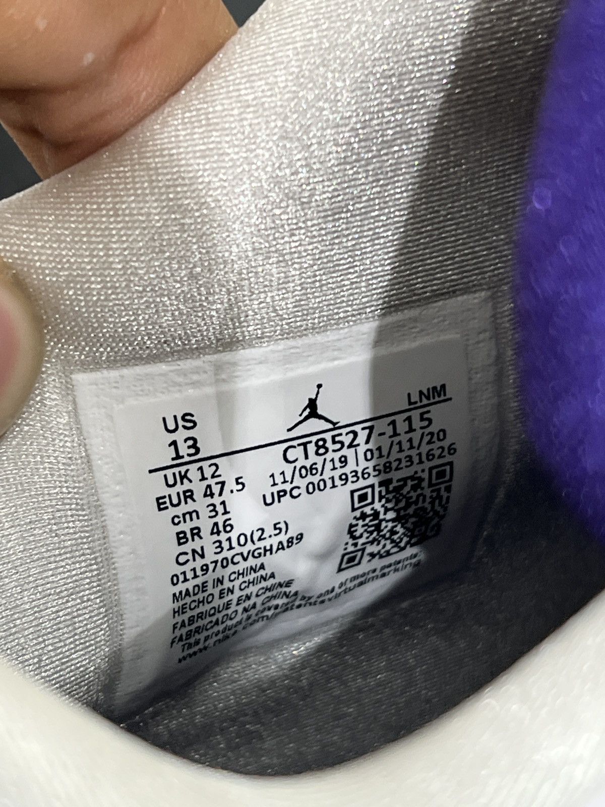 Jordan Brand Air Jordan 4 Metallic Purple Sz. 13 (2020) Size US 13 / EU 46 - 9 Thumbnail