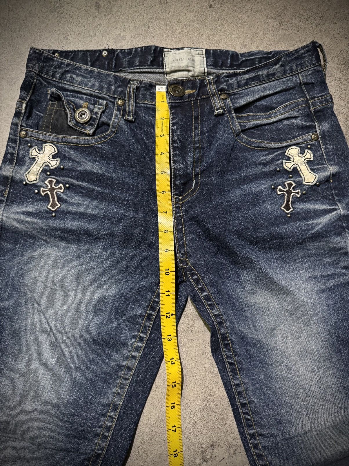 Tornado Mart Y2k Lolita skull cross ifsixwasnine bootcut jeans Size US 31 - 15 Thumbnail
