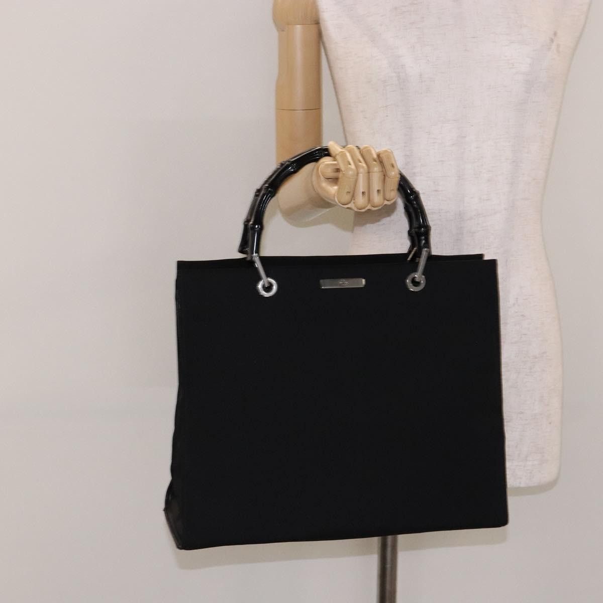 Gucci GUCCI Bamboo Hand Bag Nylon Black Silver 002 002 Size ONE SIZE - 24 Thumbnail