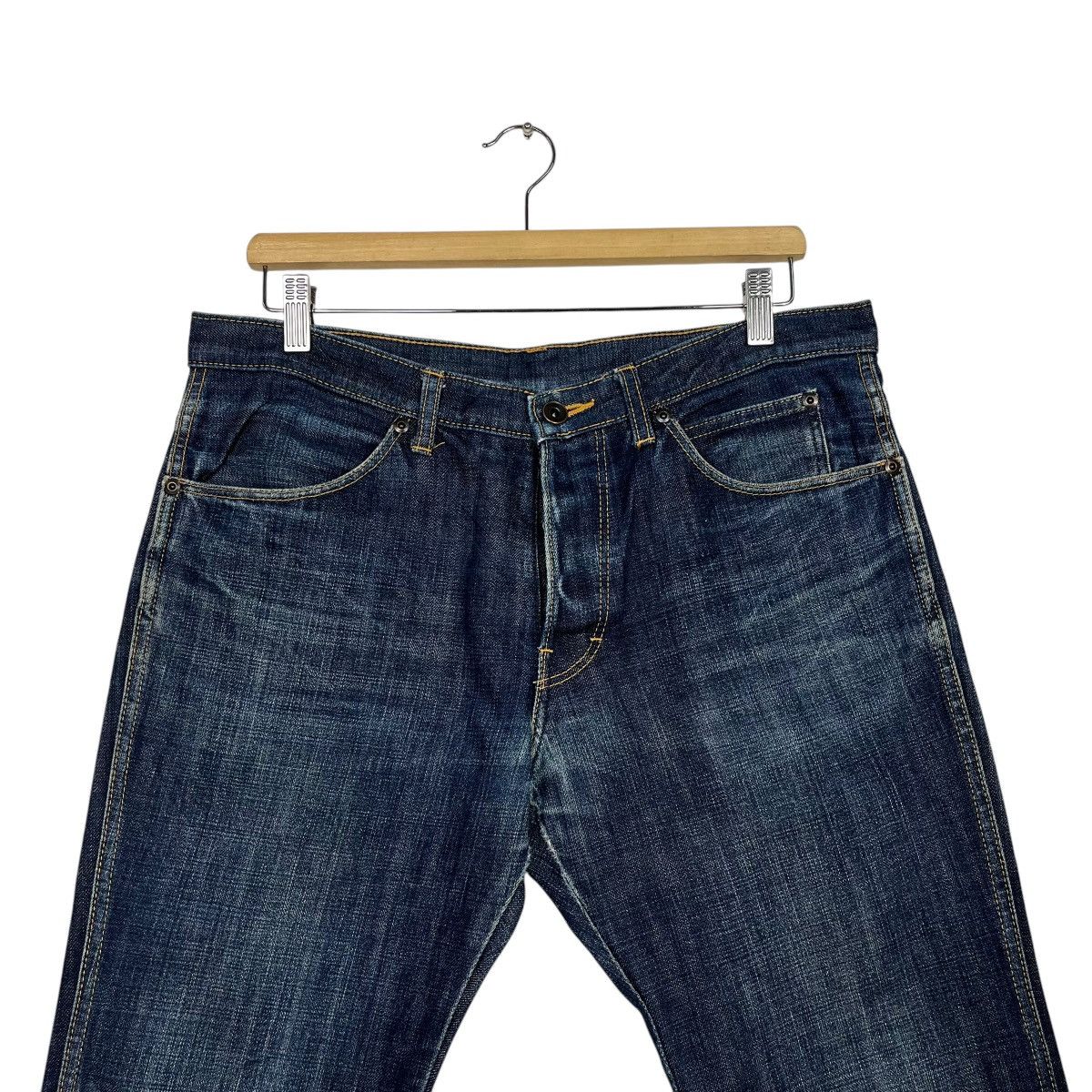 20471120 Vintage Stiff Denim Jeans Size 34" / US 12 / IT 48 - 2 Thumbnail