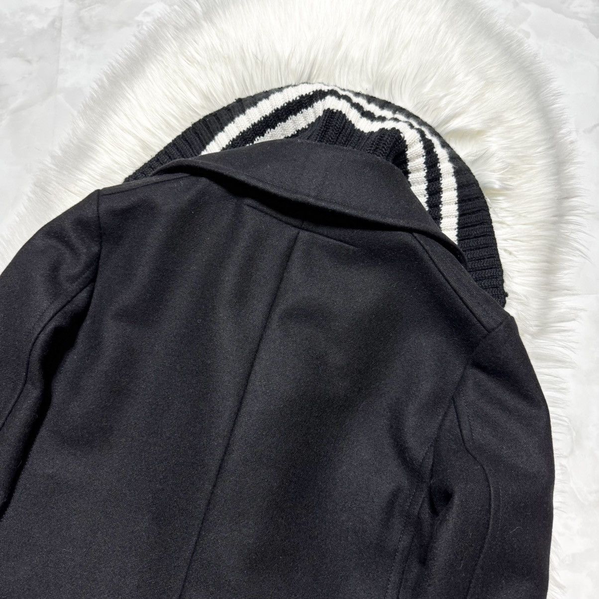Givenchy Givenchy Striped Rib Knit Melton Peacoat Jacket Size US S / EU 44-46 / 1 - 11 Thumbnail