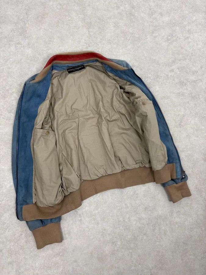 Dolce & Gabbana SS2007 Dolce & Gabbana Blue & Beige Suede Leather Jacket Size US M / EU 48-50 / 2 - 8 Thumbnail