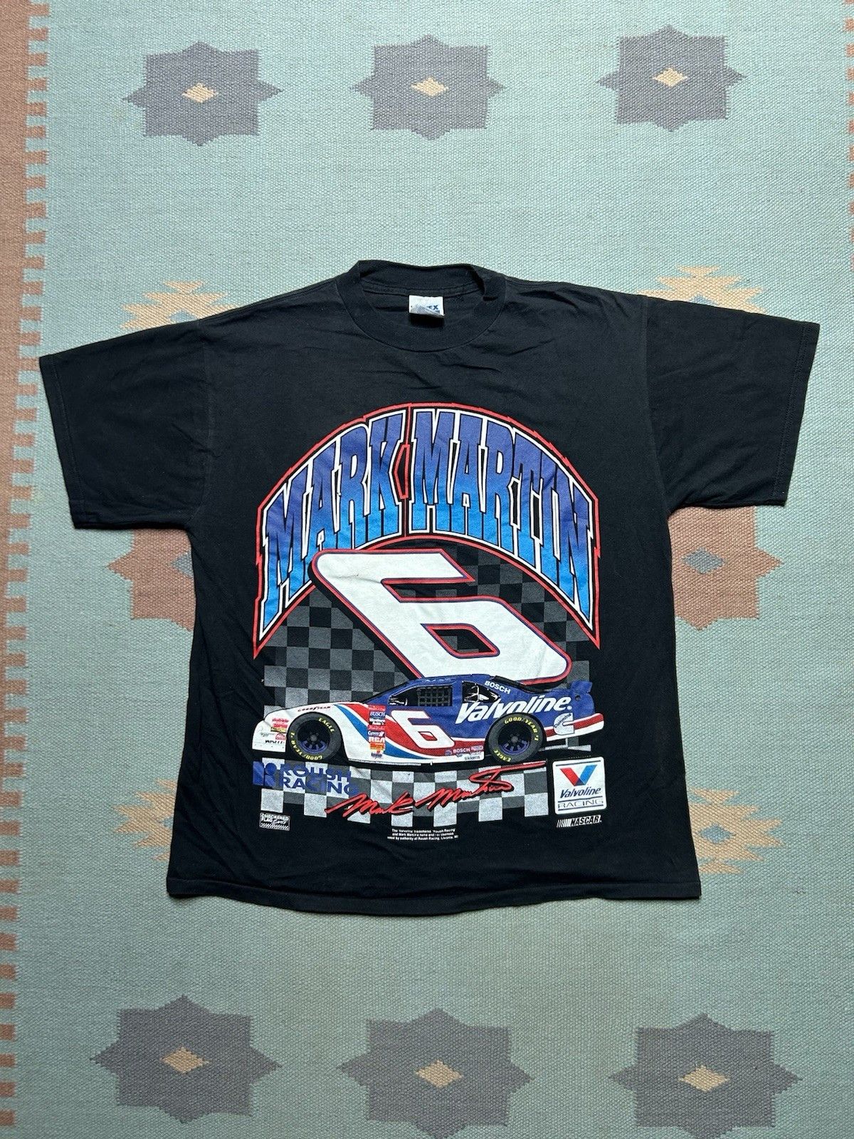 Vintage Vtg t shirt Mark Martin nascar valvoline cotton large Size US L / EU 52-54 / 3 - 1 Thumbnail