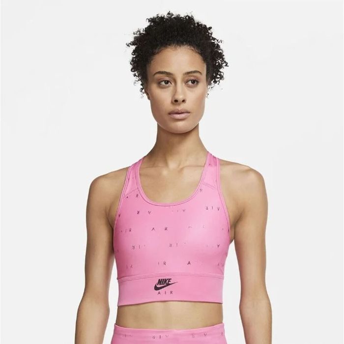 nike swoosh sports bra pink