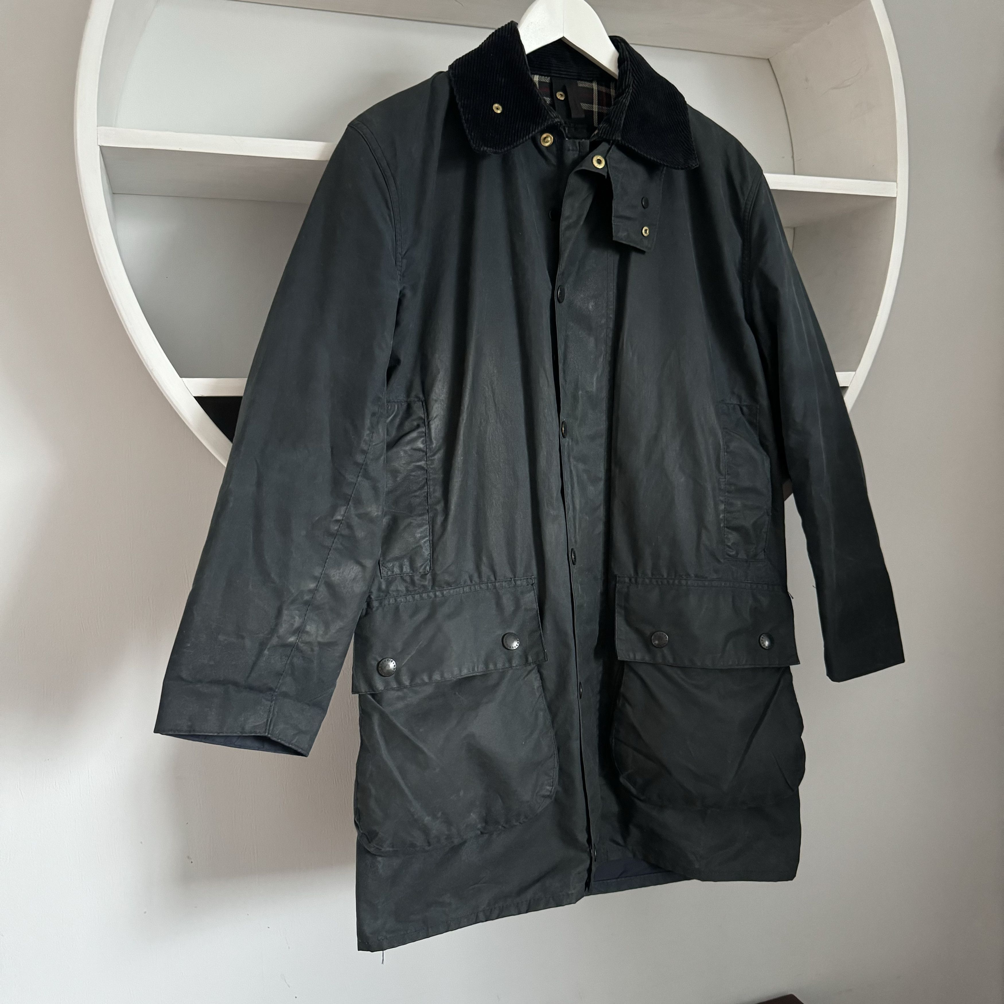 Barbour VINTAGE BARBOUR 2 CRESTS BORDER Waxed Jacket Size S / C34 Size US S / EU 44-46 / 1 - 3 Thumbnail