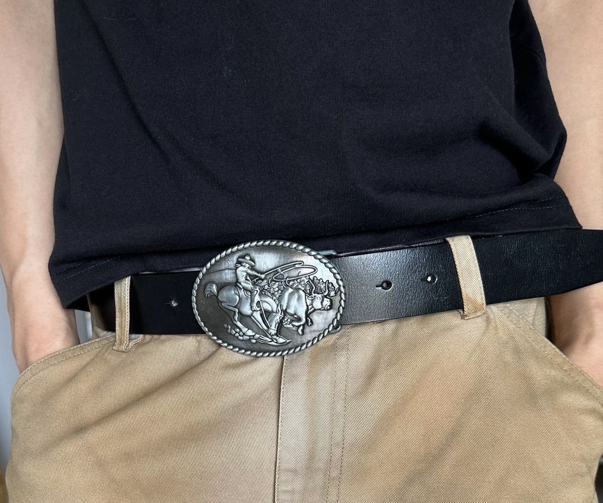 Japanese Brand × Vintage Outdoor retro western cowboy leather buckle belt Size ONE SIZE - 1 Thumbnail