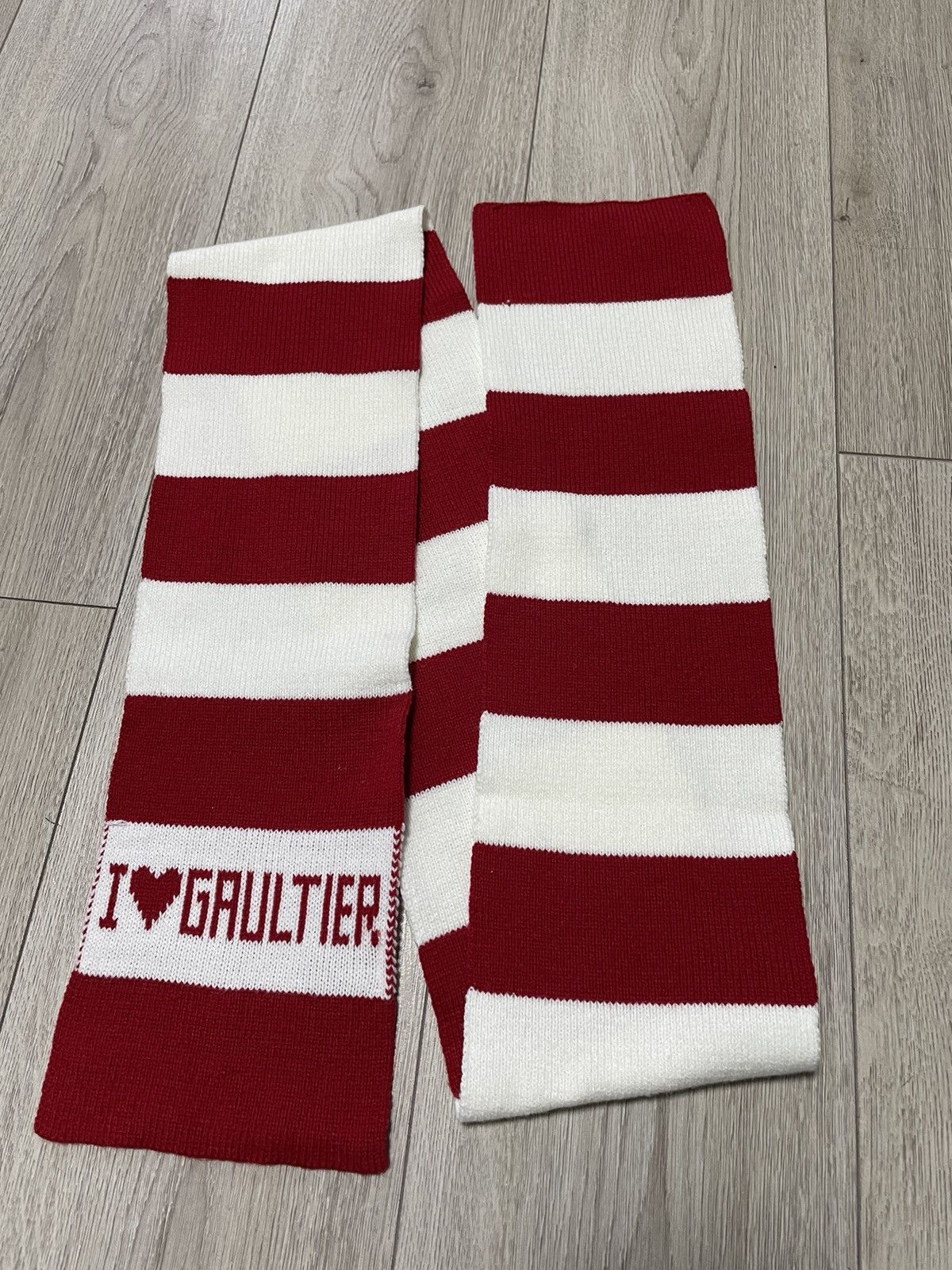 Jean Paul Gaultier Jean Paul Gaultier Vintage Striped Scarf I Love Gaultier Y2K Size ONE SIZE - 1 Thumbnail