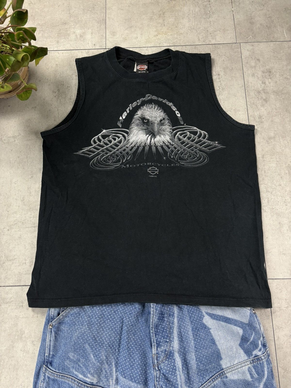 Harley Davidson VNTG Harley-Davidson Eagle Graphic Sleeveless T-Shirt Black Size US L / EU 52-54 / 3 - 2 Thumbnail