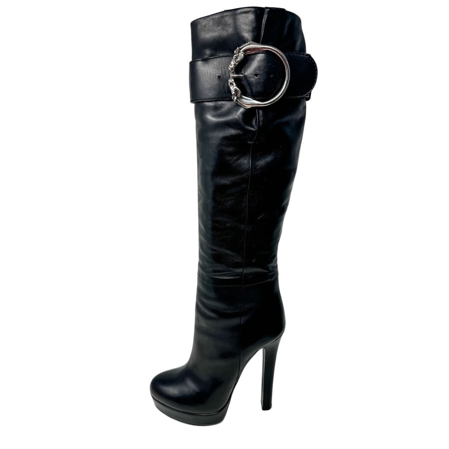 Gucci Gucci Josephine Black Horsebit Knee High Boots size 38.5 Size US 8.5 / IT 38.5 - 1 Thumbnail