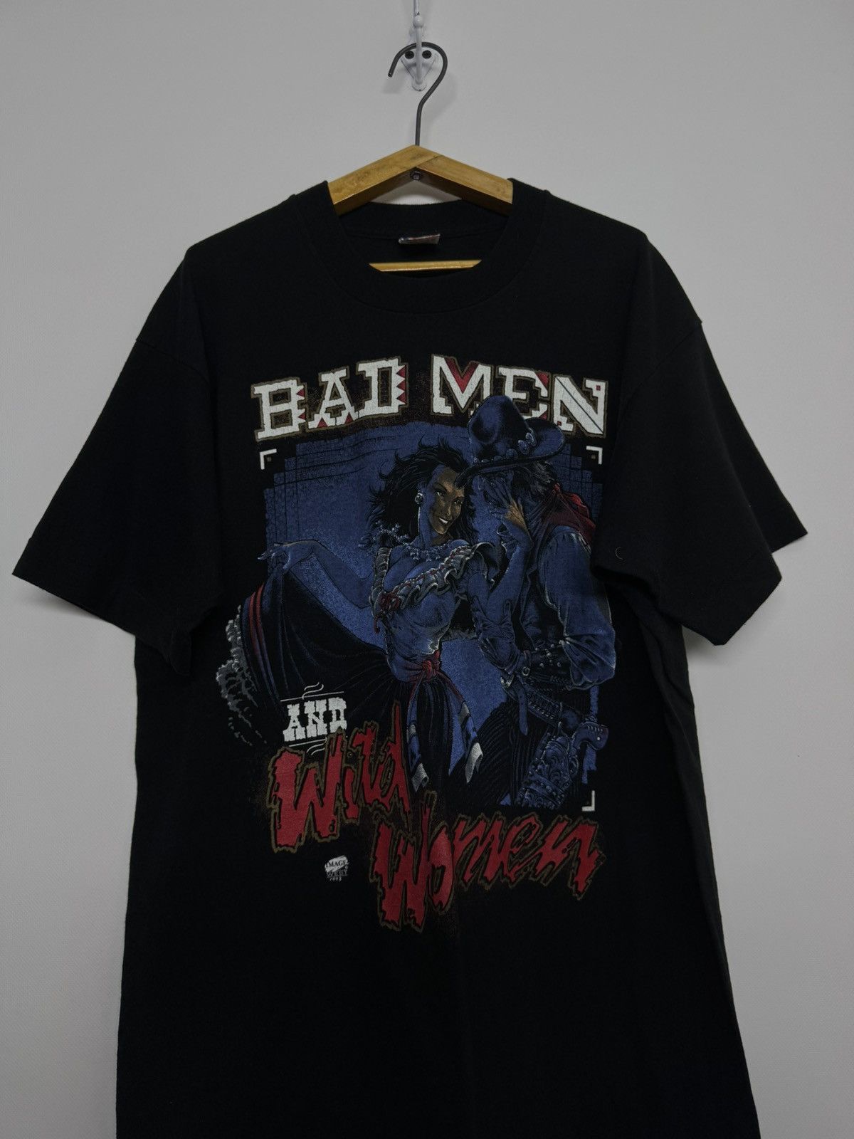Fruit Of The Loom Vintage Bad Men and Wild Women Graphic T Shirt Size US L / EU 52-54 / 3 - 4 Thumbnail