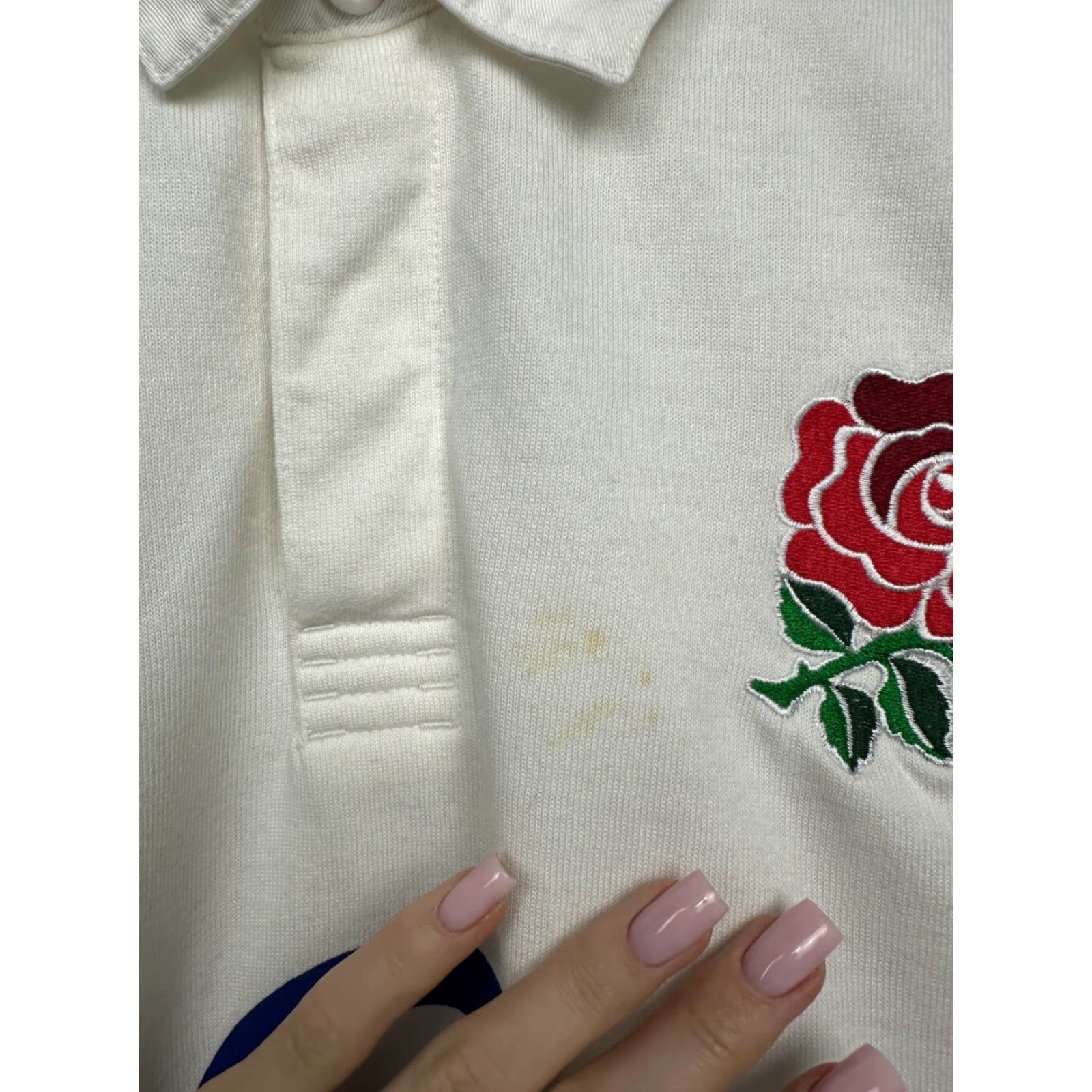 Nike Nike O2 Vintage Rugby Long Sleeve Polo Shirt L Mens White Polo Size US L / EU 52-54 / 3 - 4 Thumbnail