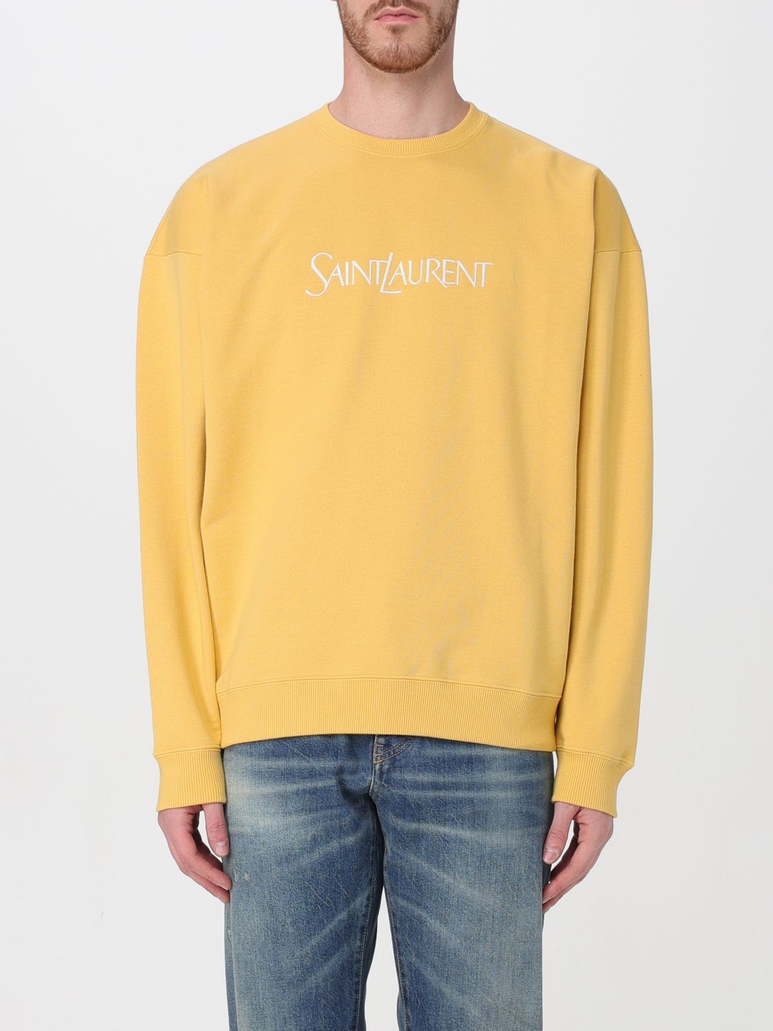 image of Saint Laurent Paris Saint Laurent Sweatshirt Men Yellow (Size 2XL)