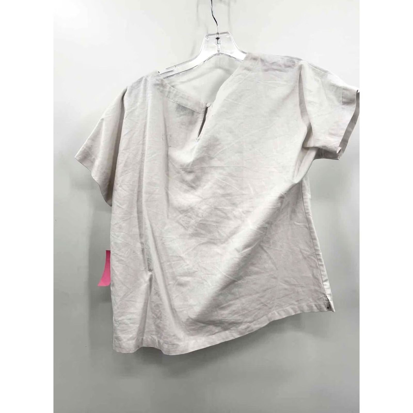 Vintage Linen Lux Blouse White Large Regular Size - Pre-Owned Size L / US 10 / IT 46 - 2 Thumbnail